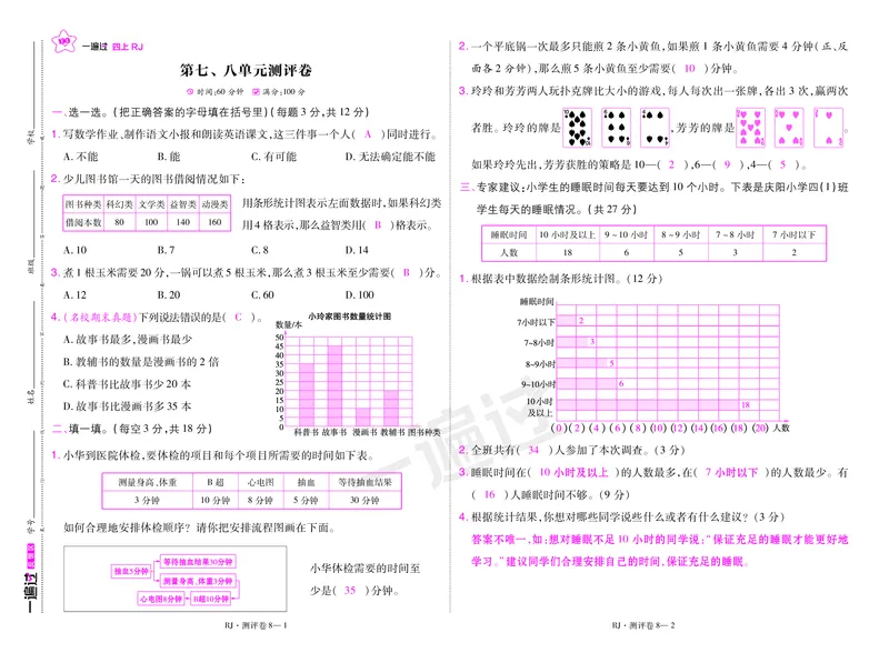 2025秋一遍过数学RJ4上测评卷（答案版）_25秋小学语数英1-6年级上册《一遍过》合集_25秋人教版数学《一遍过》1-6年级上_四年级上册