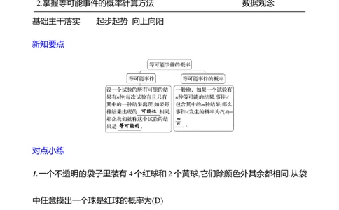 第三章　3　等可能事件的概率　第1课时_北师大初中数学_7下-北师大版初中数学_7下-初中数学北师大版（2025春季新版）持续更新_3导学案（齐全）