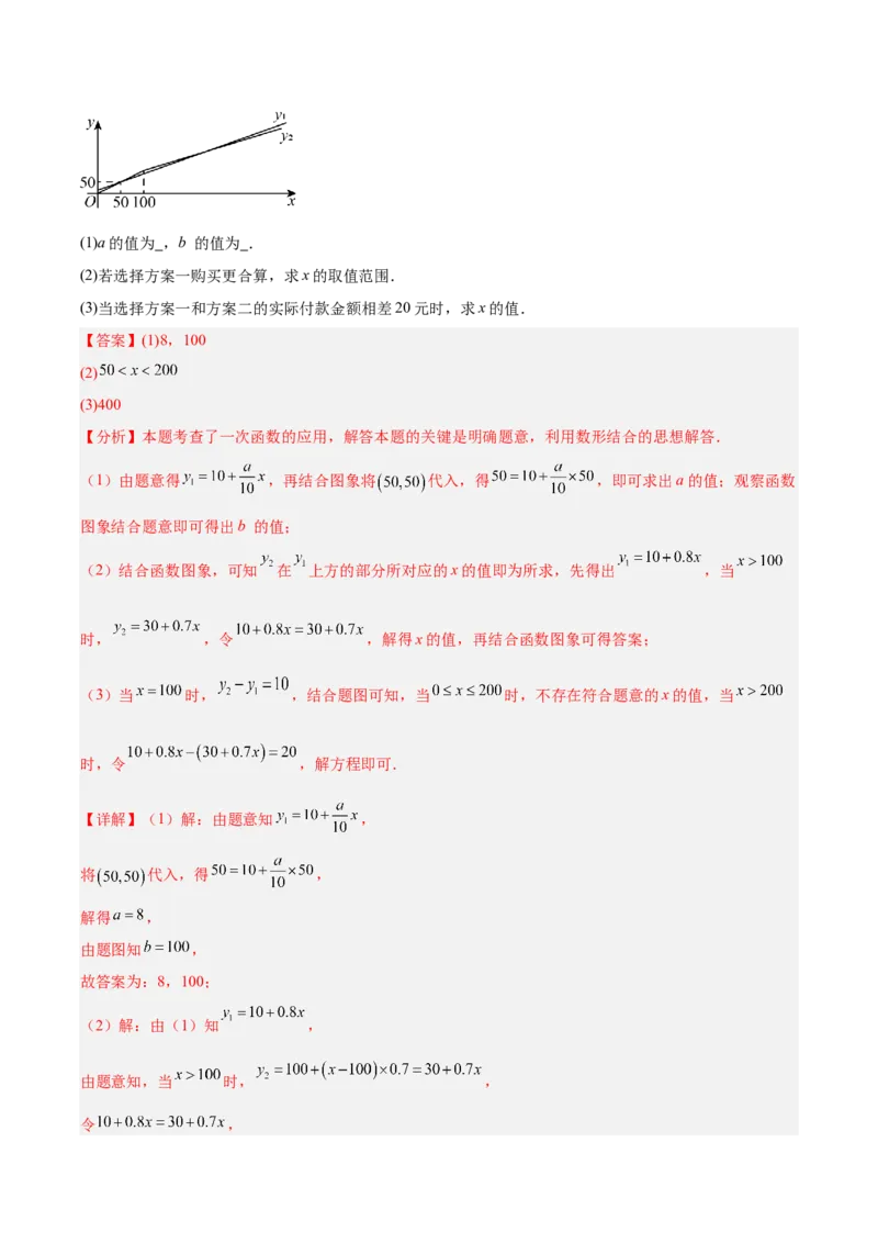 第4章一次函数（复习讲义）（教师版）_北师大初中数学_8上-北师大版初中数学_初中数学北师大8上-2025秋季新版_第二套推荐25_10复习讲义+复习课件