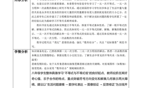 北师大版（2024）八年级数学下册第二章《不等式与不等式组》单元教学设计_北师大初中数学_8下-北师大版初中数学_2026春新版_第二套-东方