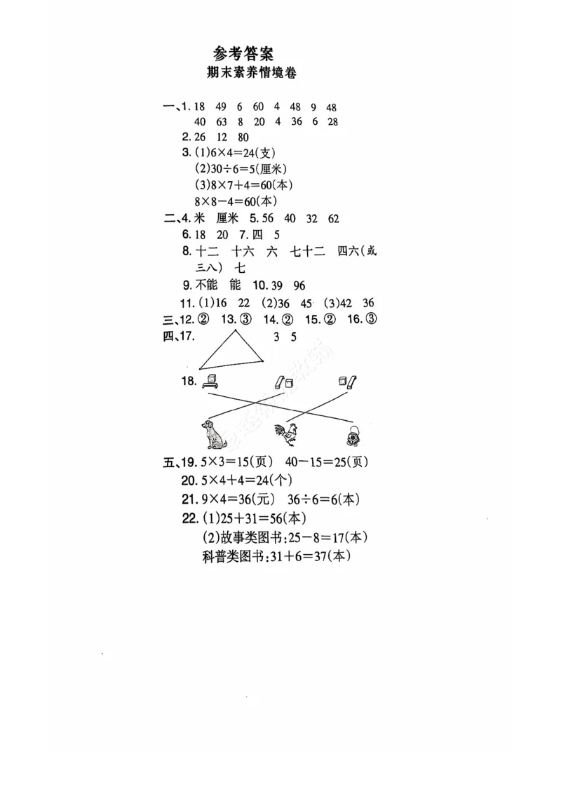 2024+秋上册二年级数学期末试卷（苏教版）_小学1-6年级常用的上册资源汇总_二年级上册资料(1)