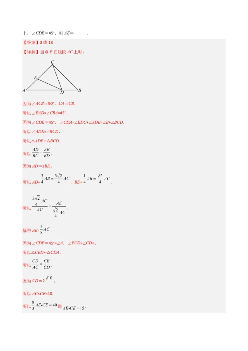 相似三角形基本模型综合培优训练（一）（解析版）_北师大初中数学_9下-北师大版初中数学_06专项讲练_2022-2023学年九年级数学相似三角形基本模型探究（北师大版）