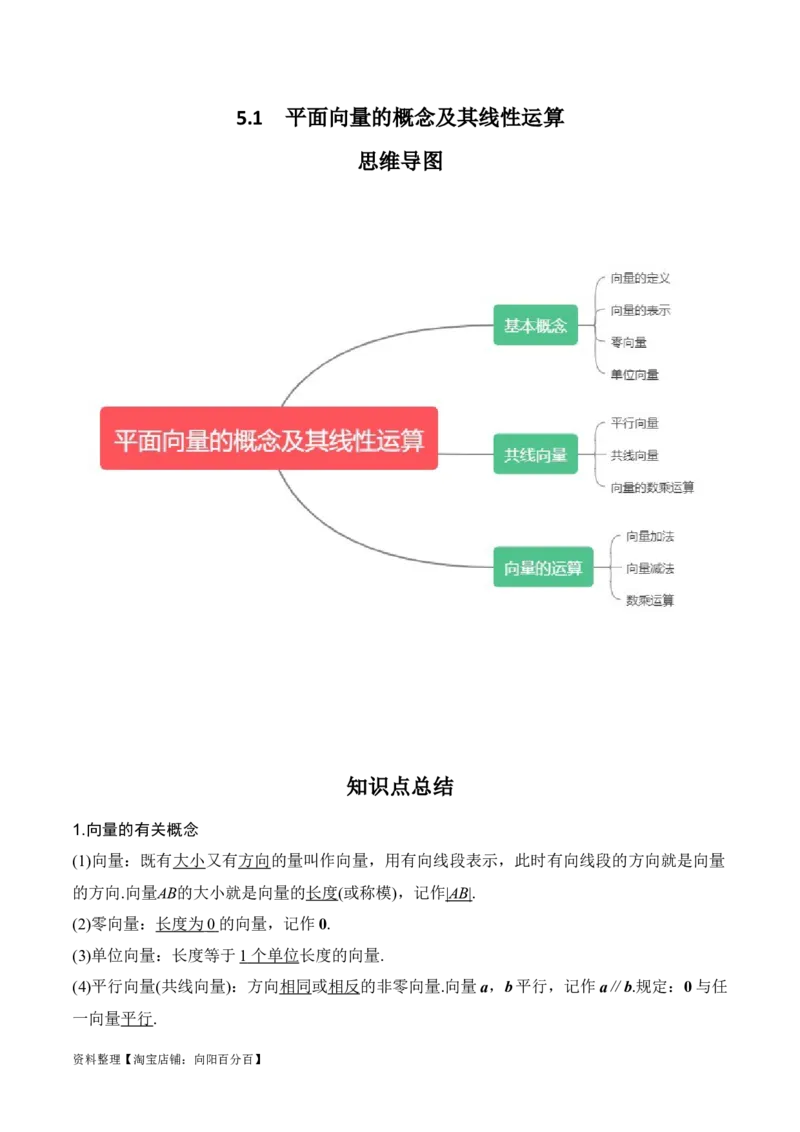 专题5.1平面向量的概念及其线性运算(解析版)_02高考数学_新高考复习资料_2024年新高考资料_一轮复习资料_答案解析版