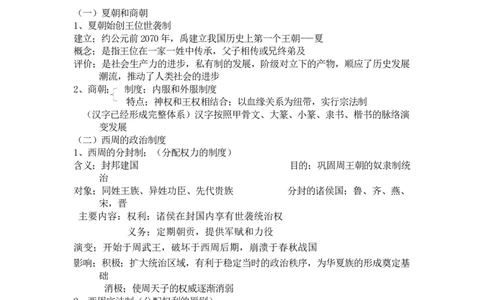 中国古代史+知识清单--2024届人民版历史二轮专题复习_07高考历史_2024年新高考资料_2.2024二轮复习_2024届人民版历史二轮专题复习知识清单3107623