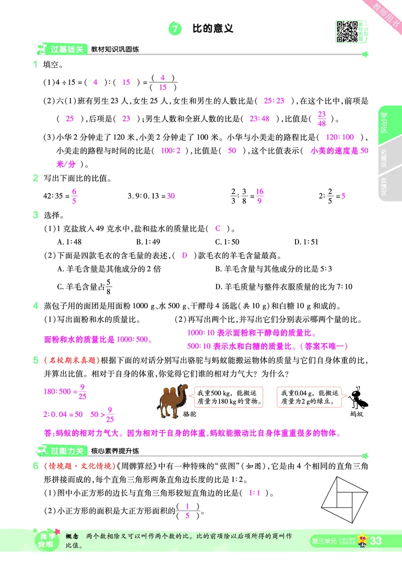 2025秋一遍过数学SJ6上教师用书（答案版）_25秋小学语数英1-6年级上册《一遍过》合集_25秋苏教版数学《一遍过》1-6年级上_六年级