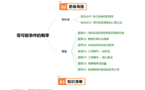 第3章第02讲等可能事件的概率（2个知识点+7类热点题型讲练+习题巩固）（原卷版）_北师大初中数学_7下-北师大版初中数学_7下-初中数学北师大版（2025春季新版）持续更新_4.专项讲练