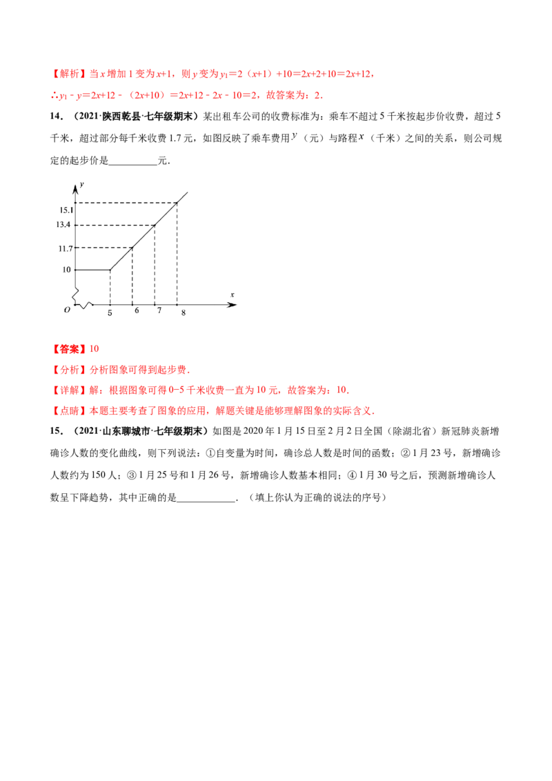 第三章变量之间的关系章末检测卷-（解析版）_北师大初中数学_7下-北师大版初中数学_7下-初中数学北师大版（旧版）赠送_05习题试卷_2单元试卷_单元测试（第4套）