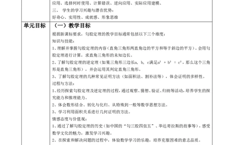 北师版版（2024）八年级数学上册第一章《勾股定理》大单元教学设计_北师大初中数学_8上-北师大版初中数学_初中数学北师大8上-2025秋季新版_第二套推荐25_66