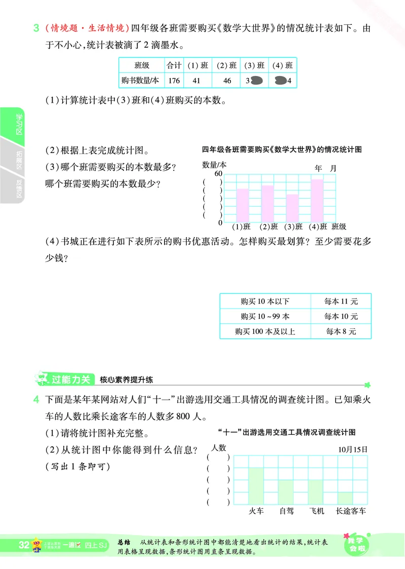 2025秋一遍过数学SJ4上_25秋小学语数英1-6年级上册《一遍过》合集_25秋苏教版数学《一遍过》1-6年级上_四年级