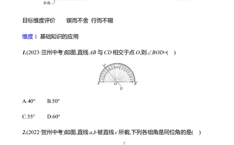 第二章　相交线与平行线　单元复习课-学生版_北师大初中数学_7下-北师大版初中数学_7下-初中数学北师大版（2025春季新版）持续更新_3导学案（齐全）
