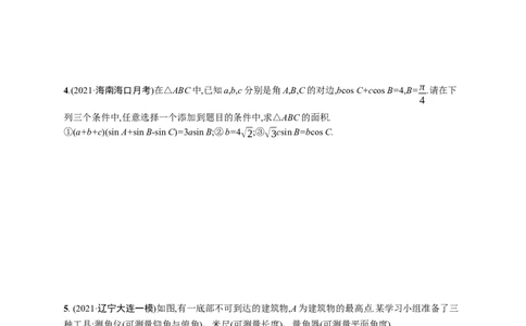 人教版新高考数学二轮复习习题训练--专题突破练10　三角函数与解三角形解答题（word版含解析）_02高考数学_新高考复习资料_2022年新高考资料