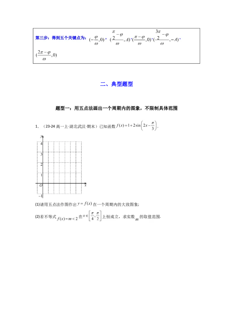 专题02三角函数的图象与性质（五点法作图）(典型题型归类训练)(原卷版）_2025年新高考资料_专项复习_解题思路训练2025年高考数学复习解答题提优秘籍（新高考专用）