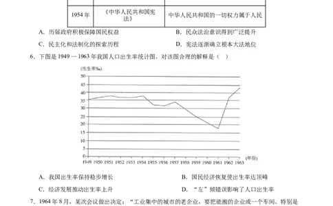 中国现代史阶段检测卷02（原卷版）_07高考历史_2025年新高考资料_一轮复习_2025年高考历史一轮复习考点通关卷（新高考通用）