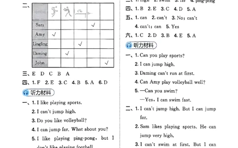 25四上53答案_25秋小学语数英1-6年级《53天天练》合集_25秋53天天练外研四年级上完整版