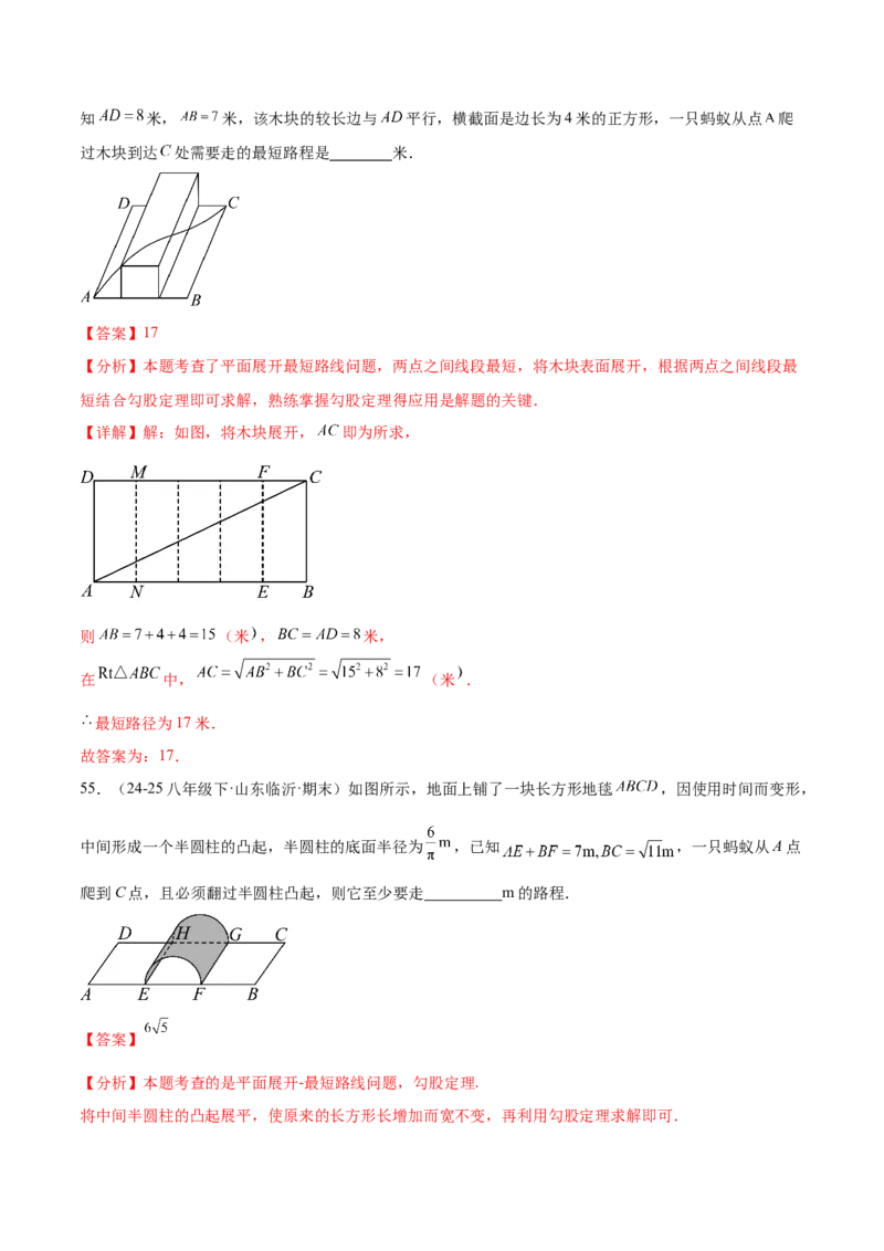 培优03勾股定理的实际应用（9大题型）（北师大2024）（解析版）_北师大初中数学_8上-北师大版初中数学_初中数学北师大8上-2025秋季新版_第二套推荐25_07习题试卷_专项训练_第2套