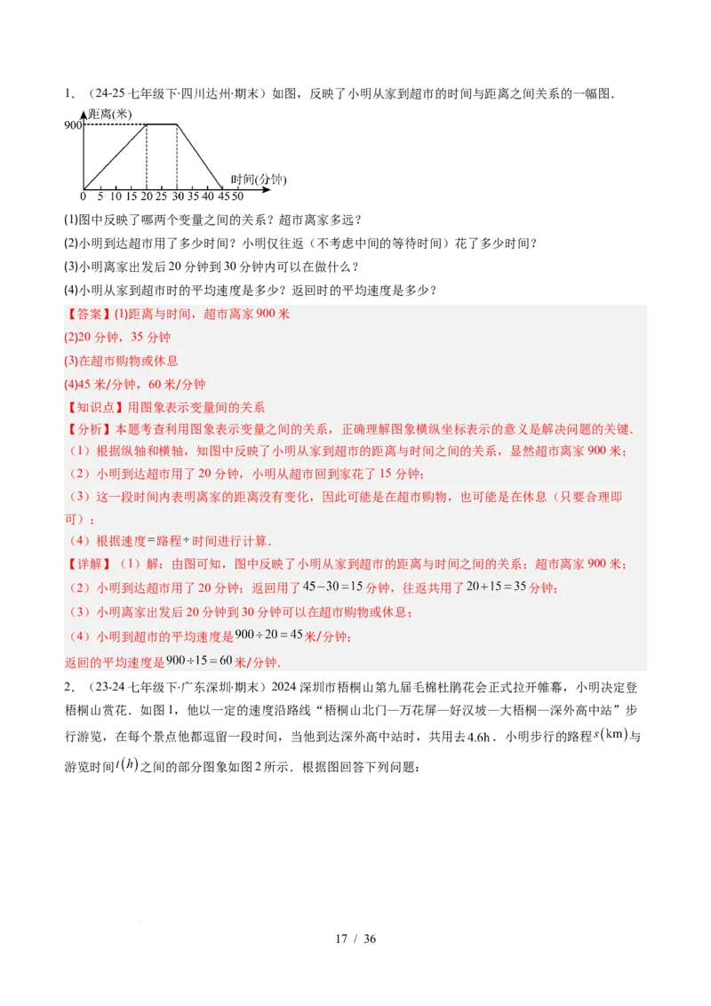 第6章第02讲用关系式、图象表示变量间的关系（4个知识点+4类热点题型讲练+习题巩固）（解析版）_北师大初中数学_7下-北师大版初中数学_7下-初中数学北师大版（2025春季新版）持续更新