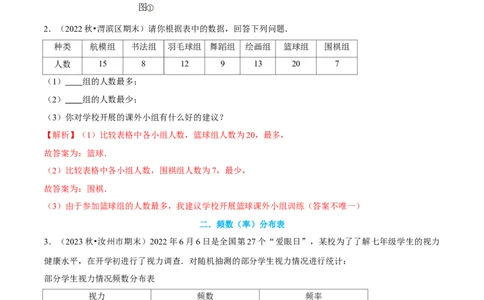大题突破06与数据的收集与整理有关的7种大题专练（解析版）_北师大初中数学_7上-北师大版初中数学_7上-初中数学北师大（2024新版）持续更新_05讲义练习