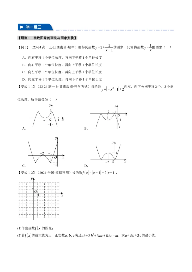 专题2.7函数图象与函数零点问题八大题型（讲义）（举一反三）（新高考专用）（原卷版）_2025年新高考资料_二轮复习_一、热点题型篇
