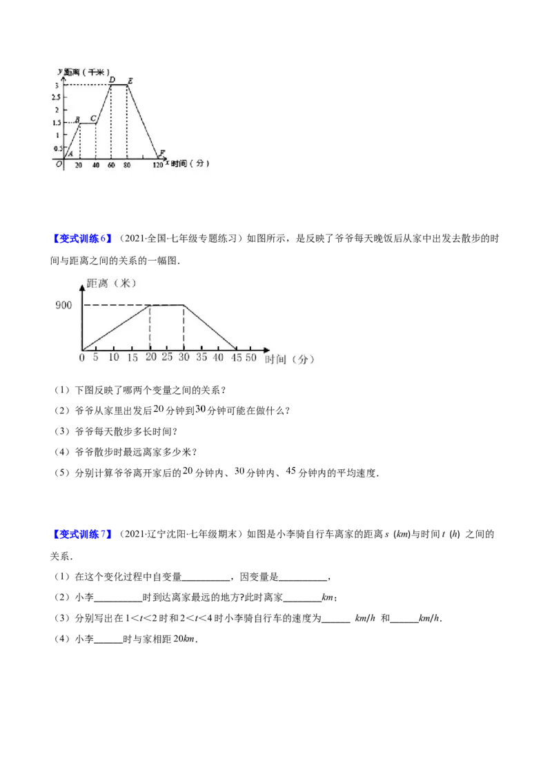 压轴突围专题05变量之间的关系压轴题五种模型（原卷版）_北师大初中数学_7下-北师大版初中数学_7下-初中数学北师大版（旧版）赠送_06专项讲练