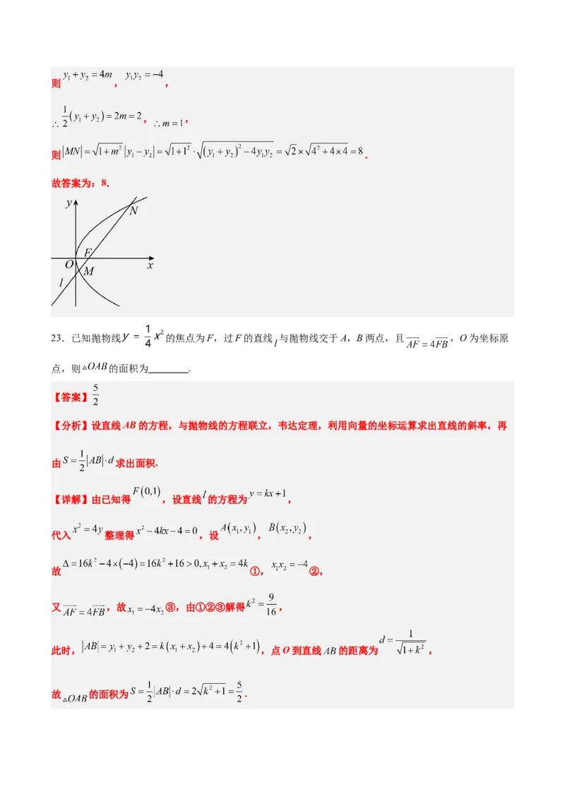 第46练直线与抛物线（精练：基础+重难点）一轮复习讲义2024年高考数学高频考点题型归纳与方法总结（新高考通用）解析版_2024年新高考资料_1.2024一轮复习