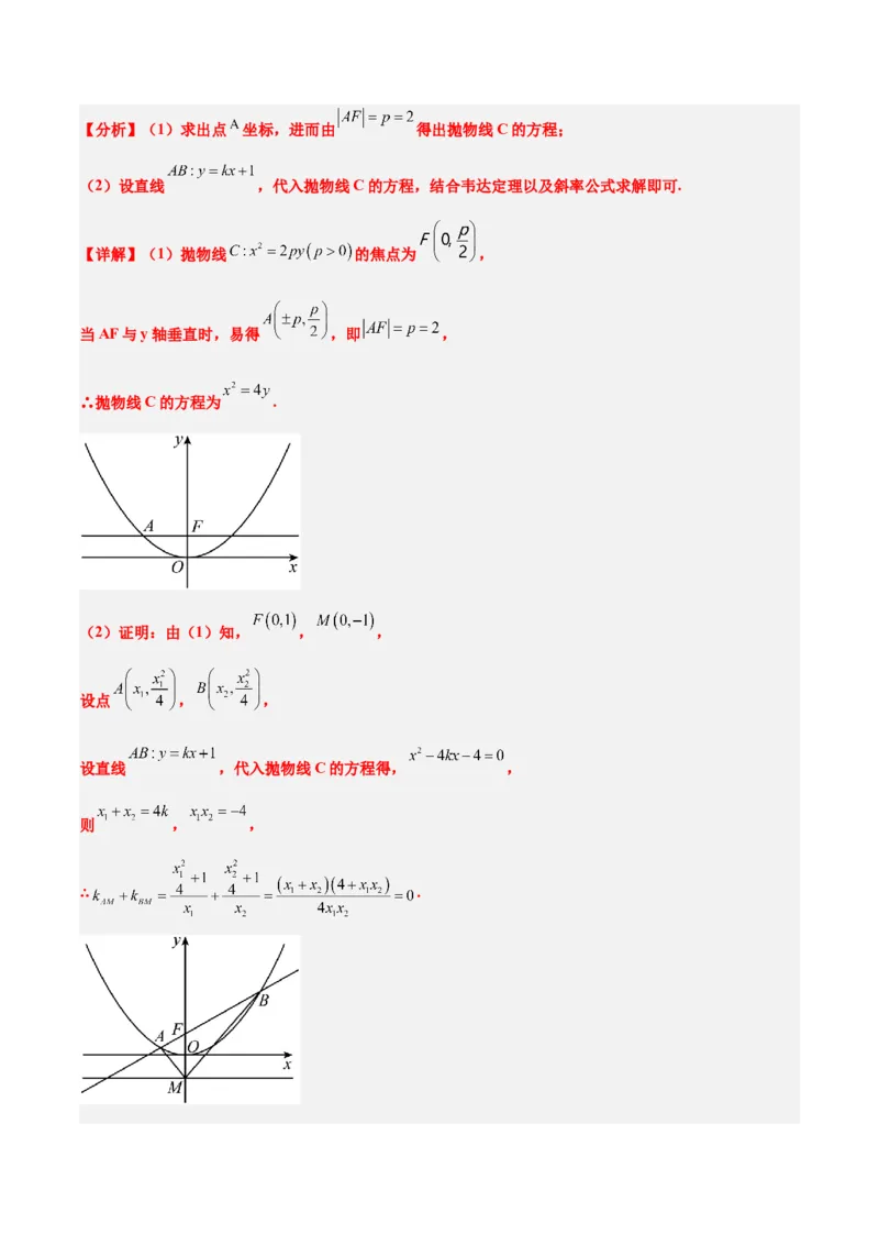 第46练直线与抛物线（精练：基础+重难点）一轮复习讲义2024年高考数学高频考点题型归纳与方法总结（新高考通用）解析版_2024年新高考资料_1.2024一轮复习