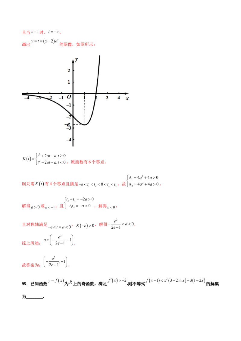 专题40导数压轴选择填空必刷100题(解析版)_02高考数学_新高考复习资料_2022年新高考资料_千题百练2022高考数学