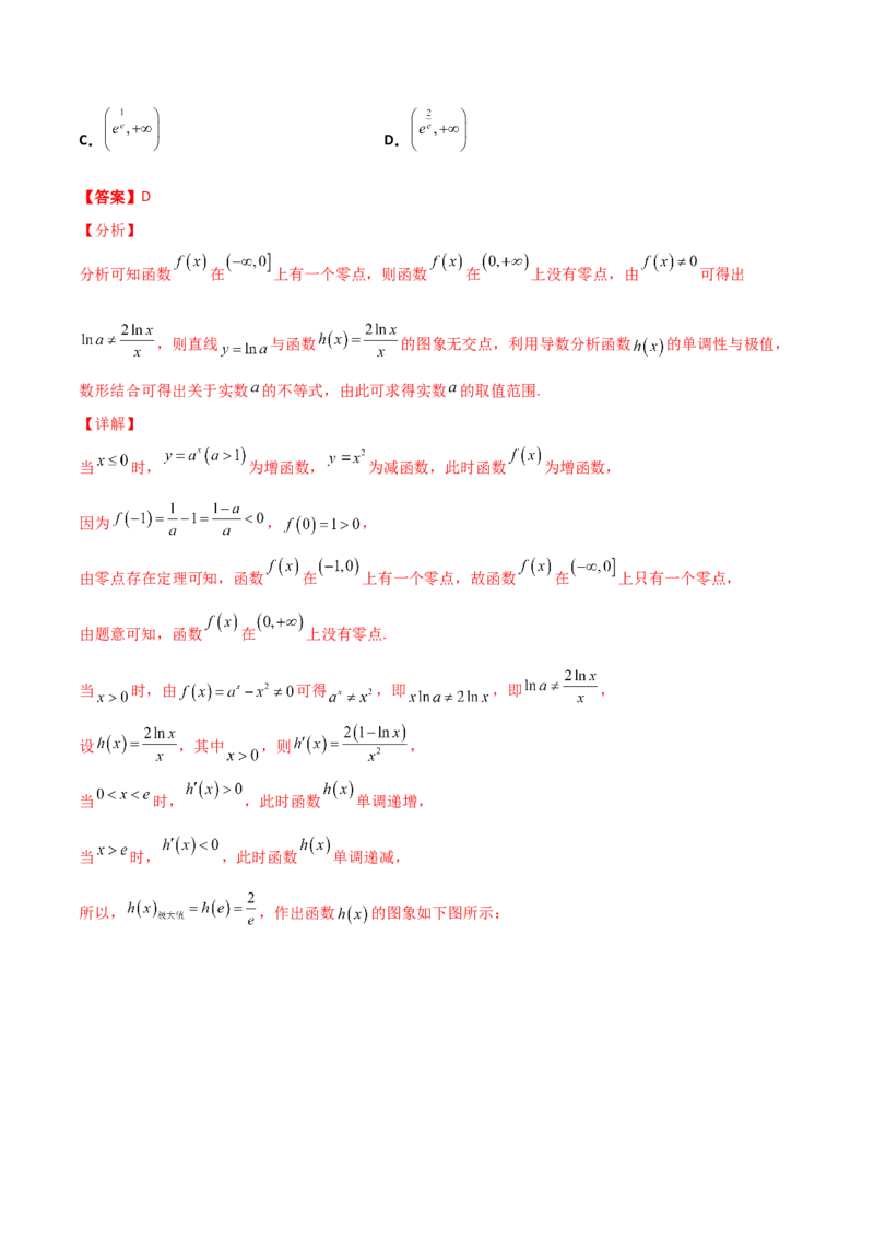 专题40导数压轴选择填空必刷100题(解析版)_02高考数学_新高考复习资料_2022年新高考资料_千题百练2022高考数学