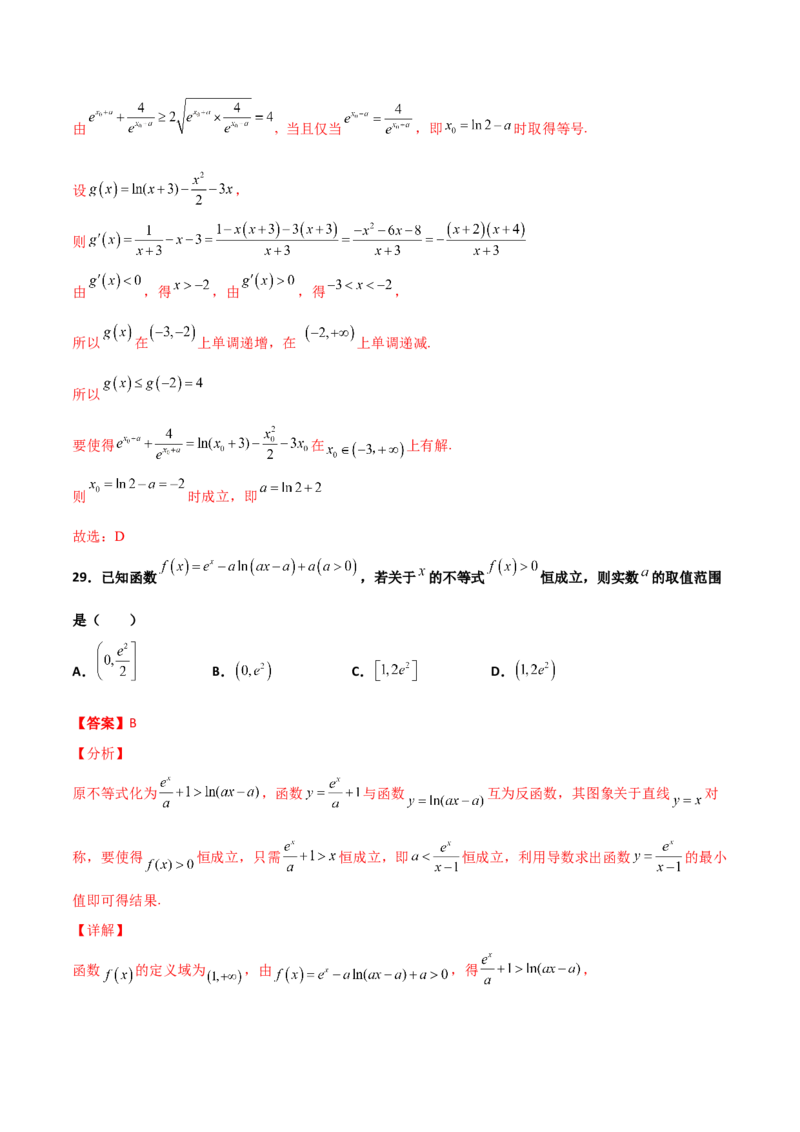 专题40导数压轴选择填空必刷100题(解析版)_02高考数学_新高考复习资料_2022年新高考资料_千题百练2022高考数学