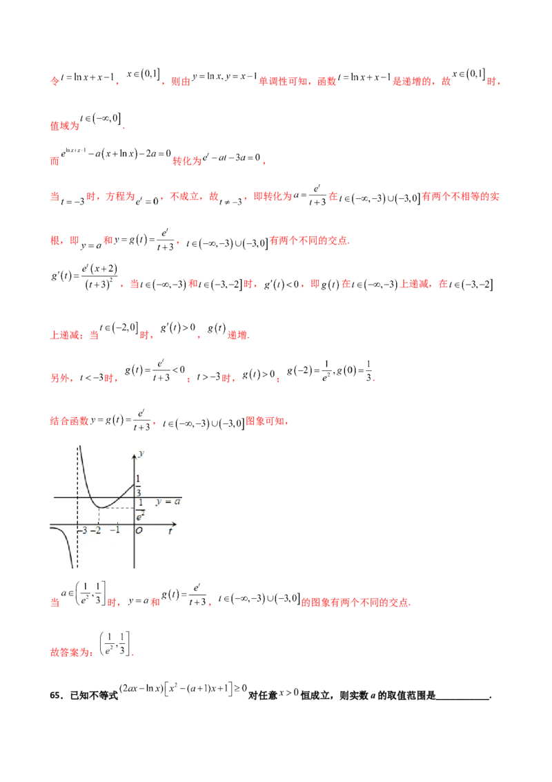 专题40导数压轴选择填空必刷100题(解析版)_02高考数学_新高考复习资料_2022年新高考资料_千题百练2022高考数学