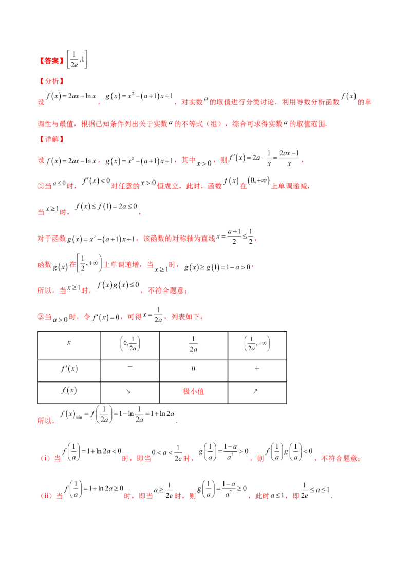 专题40导数压轴选择填空必刷100题(解析版)_02高考数学_新高考复习资料_2022年新高考资料_千题百练2022高考数学