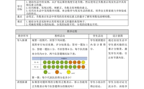 核心素养目标2.1有理数教案_北师大初中数学_7上-北师大版初中数学_7上-初中数学北师大（旧版）赠送_01课件+教案核心素养目标_教案