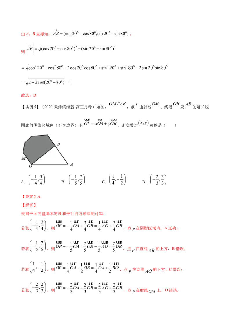 专题6.2平面向量的基本定理及坐标表示2022年高考数学一轮复习讲练测（新教材新高考）（讲）解析版_02高考数学_新高考复习资料_2022年新高考资料