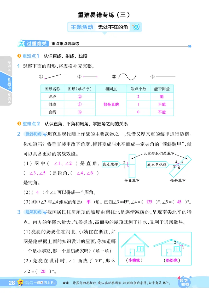 2025秋一遍过数学RJ4上教师用书（答案版）_25秋小学语数英1-6年级上册《一遍过》合集_25秋人教版数学《一遍过》1-6年级上_四年级上册