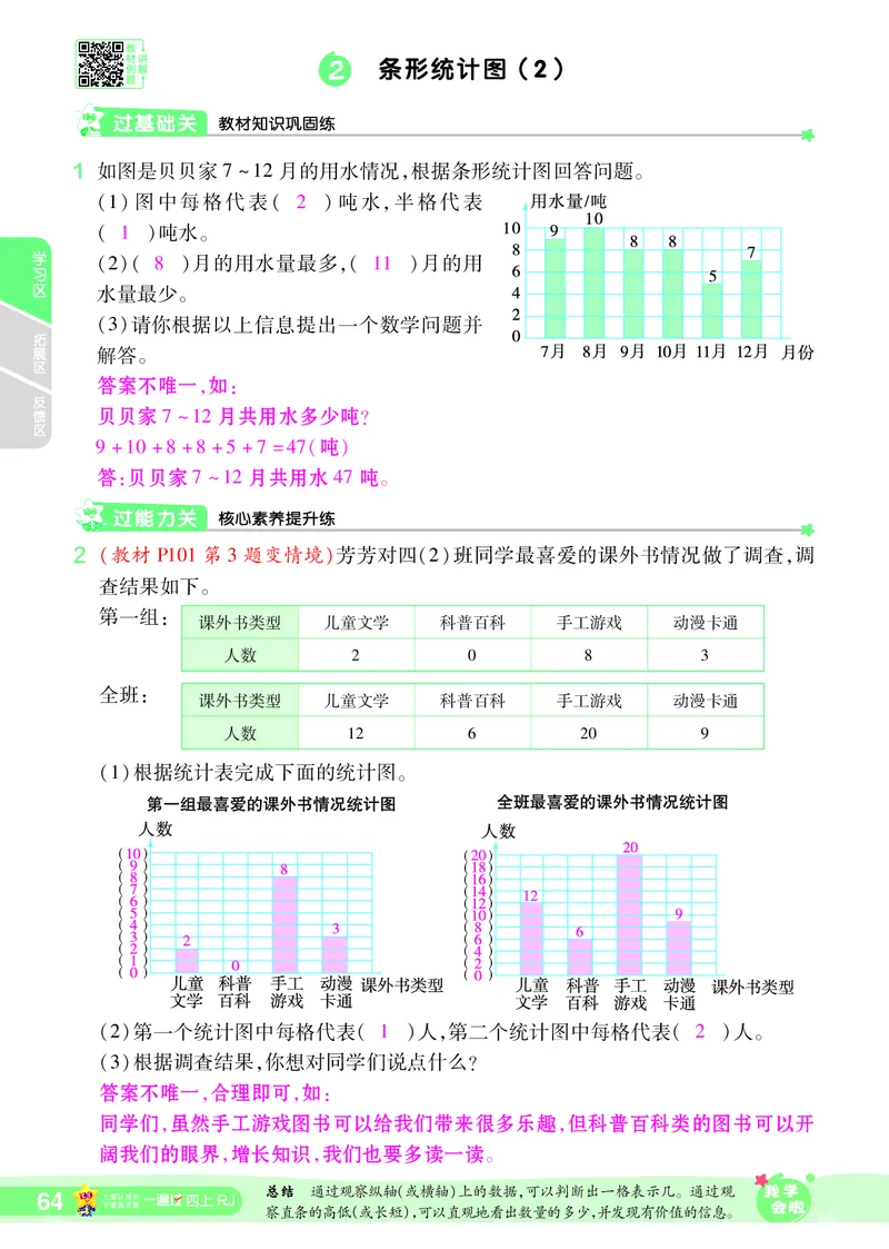 2025秋一遍过数学RJ4上教师用书（答案版）_25秋小学语数英1-6年级上册《一遍过》合集_25秋人教版数学《一遍过》1-6年级上_四年级上册