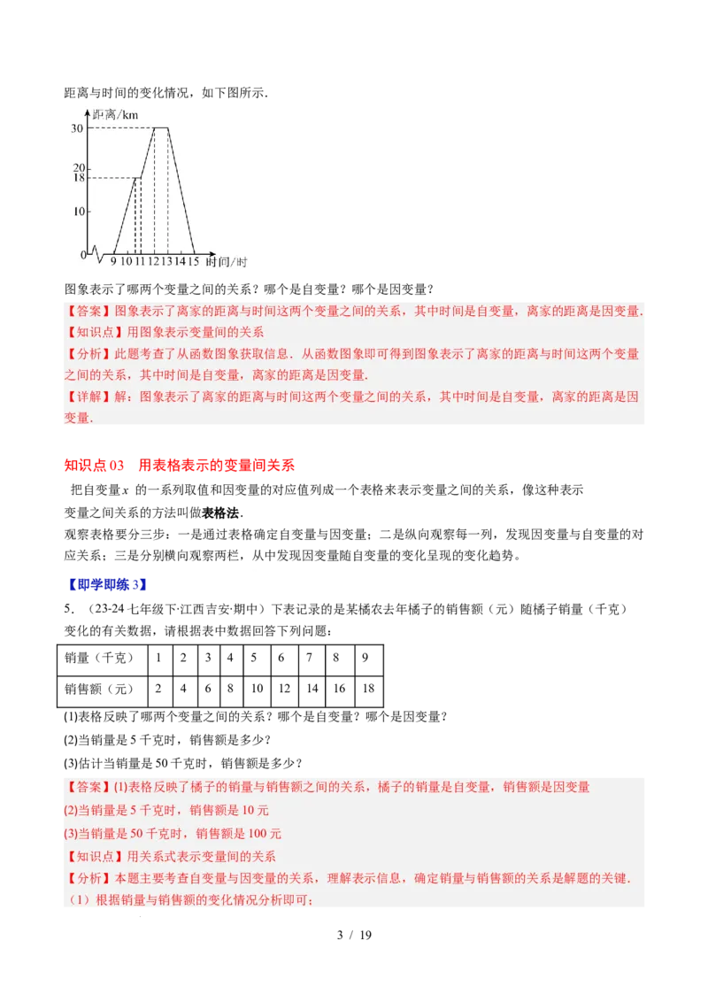 第6章第01讲用表格表示变量之间的关系（3个知识点+3类热点题型讲练+习题巩固）（解析版）_北师大初中数学_7下-北师大版初中数学_7下-初中数学北师大版（2025春季新版）持续更新