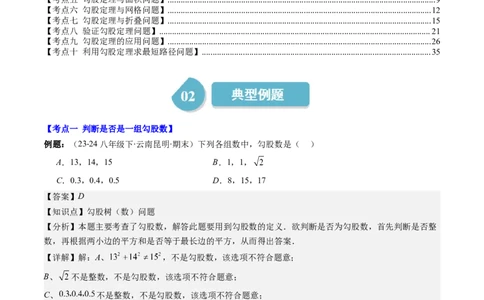 第01讲勾股定理期中期末重要题型复习(10类热点题型讲练)（解析版）_北师大初中数学_8上-北师大版初中数学_旧版_05习题试卷