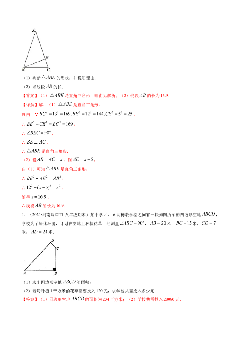 第一章重点突破训练：三角形的证明类型题举例-简单数学之八年级下册同步讲练（解析版）（北师大版）_北师大初中数学_8下-北师大版初中数学_旧版-可参考_06专项讲练