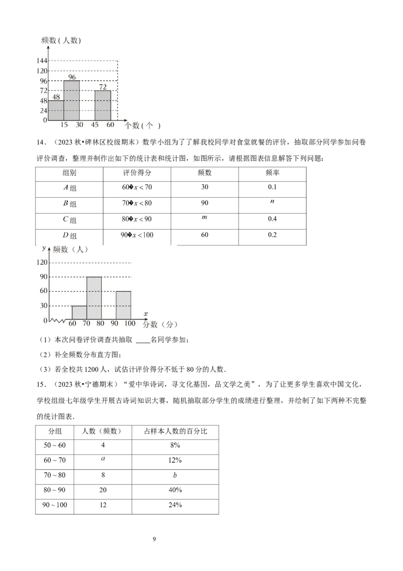 大题突破06与数据的收集与整理有关的7种大题专练（原卷版）_北师大初中数学_7上-北师大版初中数学_7上-初中数学北师大（2024新版）持续更新_05讲义练习