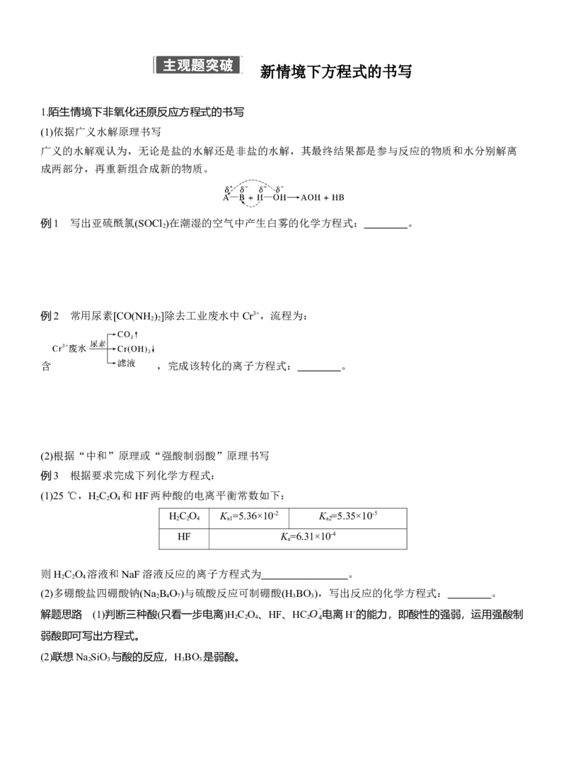 专题一　主观题突破　新情境下方程式的书写淘宝店：红太阳资料库_05高考化学_2025年新高考资料_二轮复习_2025年高考化学大二轮_2025化学二轮复习_大二轮专题复习
