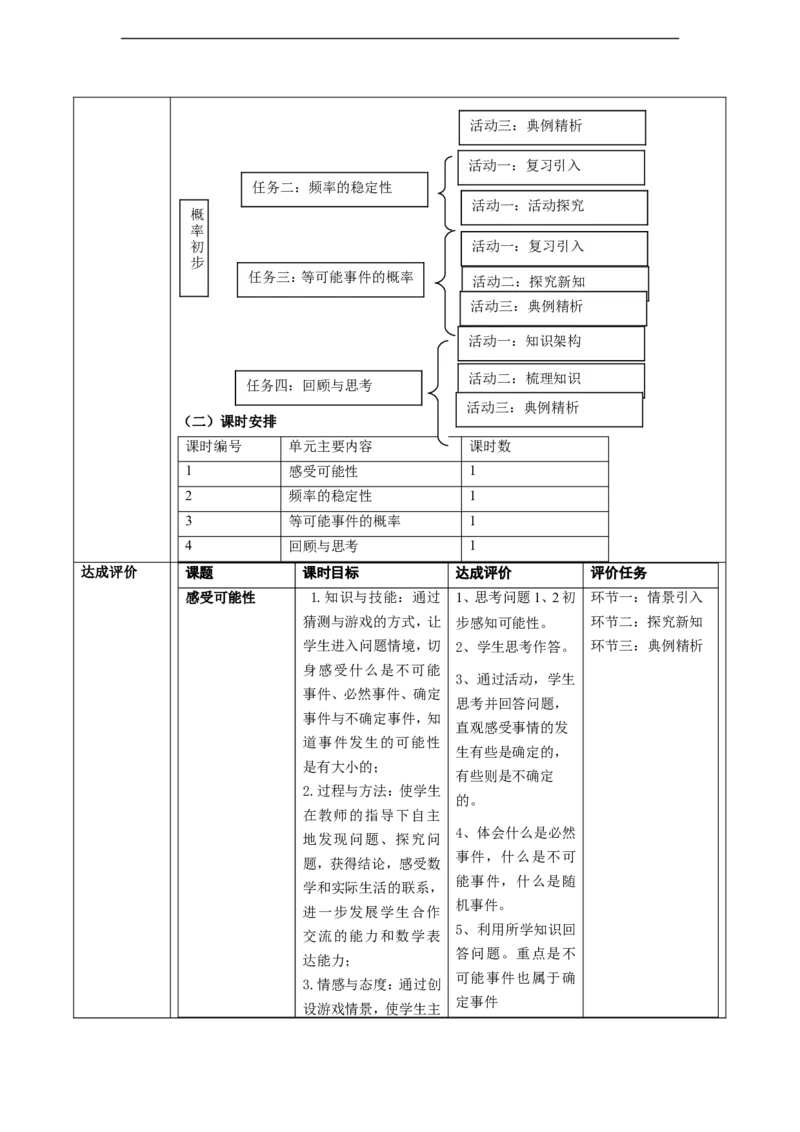 第三章《概率初步》教学设计_北师大初中数学_7下-北师大版初中数学_7下-初中数学北师大版（2025春季新版）持续更新_1.课件+教案+单元整体教学设计（齐全）_686