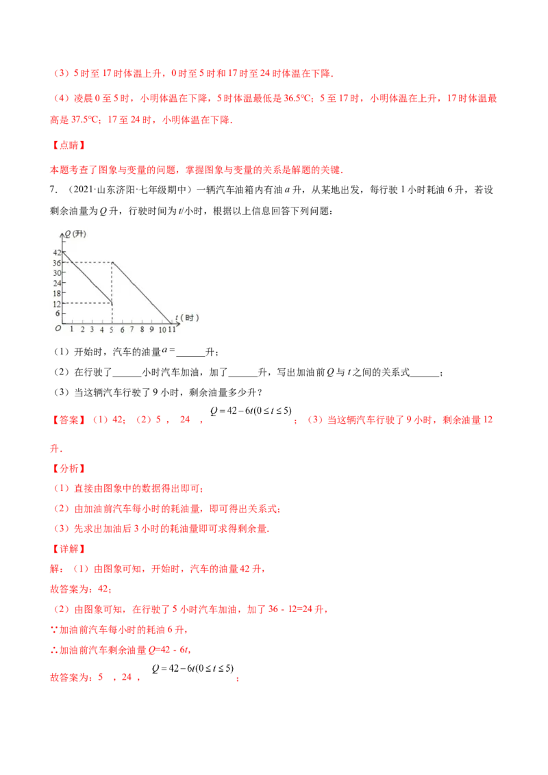 易错突围第三章变量之间的关系（解析版）-七年级数学下册期中期末综合复习专题提优训练（北师大版）_北师大初中数学_7下-北师大版初中数学_7下-初中数学北师大版（旧版）赠送