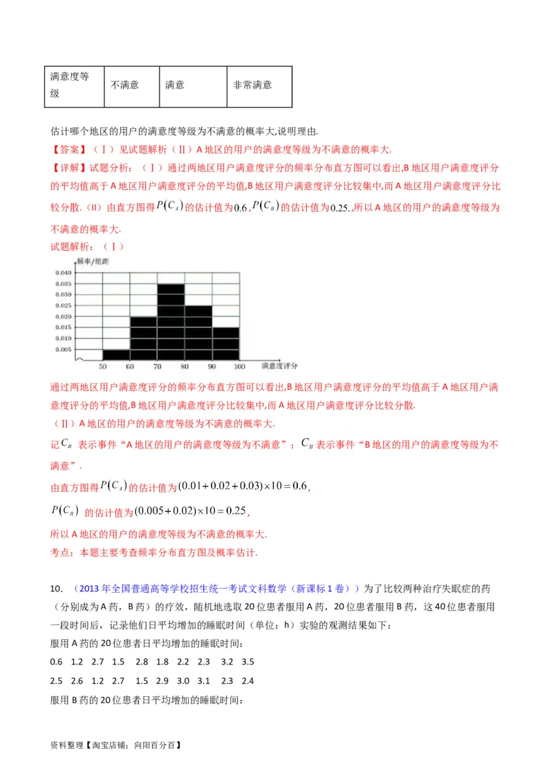 专题42重点专训统计大题专项训练（文科）（教师版）_02高考数学_通用版（老高考）复习资料_2024年复习资料_完备战2024年高考数学一轮复习考点帮（全国通用）