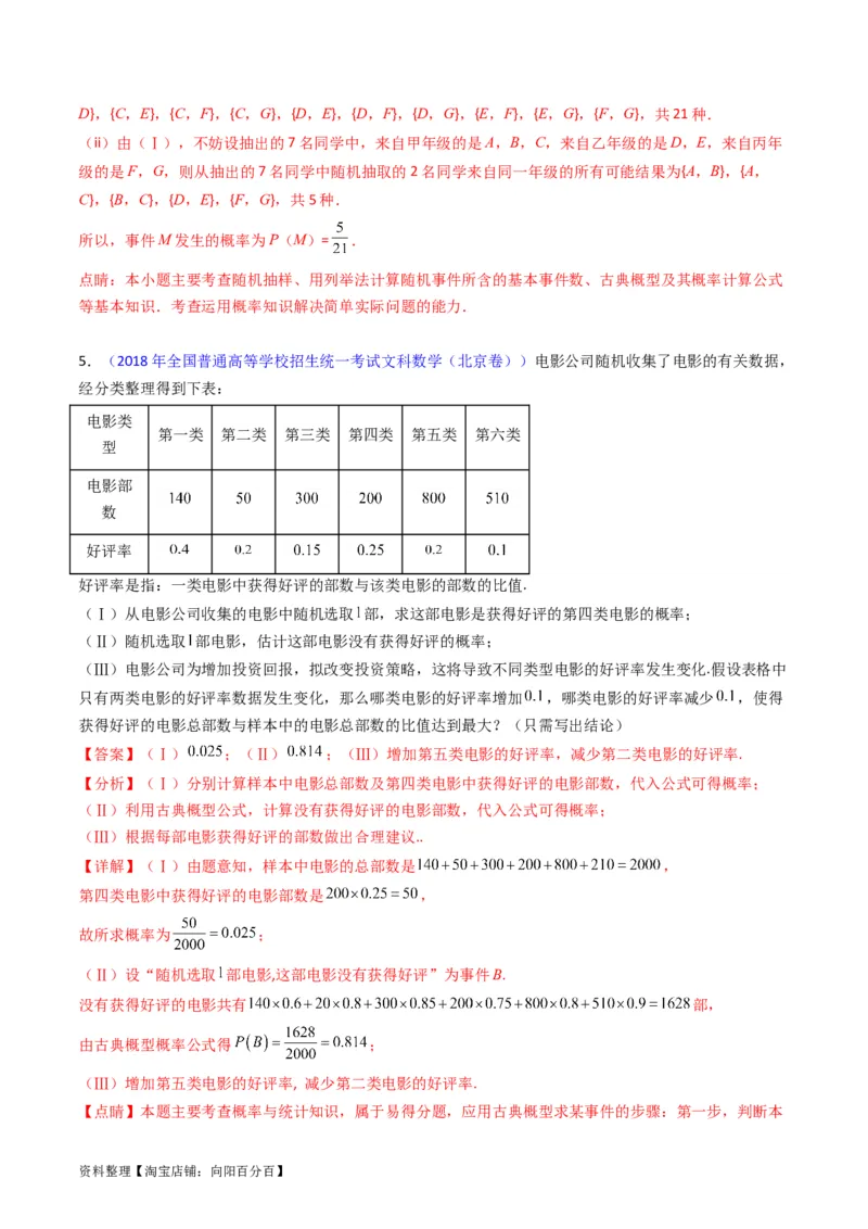专题42重点专训统计大题专项训练（文科）（教师版）_02高考数学_通用版（老高考）复习资料_2024年复习资料_完备战2024年高考数学一轮复习考点帮（全国通用）