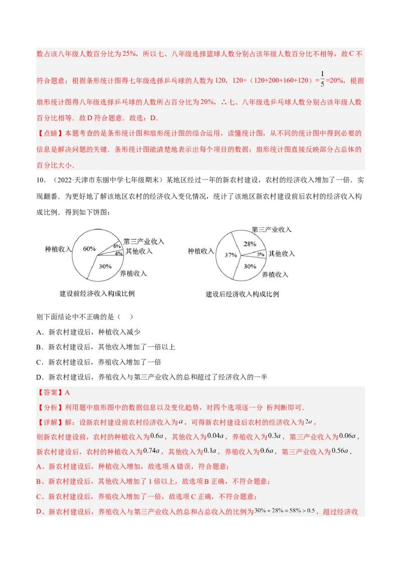 第六章数据的收集与整理章末检测卷（解析版）_北师大初中数学_7上-北师大版初中数学_7上-初中数学北师大（旧版）赠送_05习题试卷_2单元试卷_单元测试（第3套）