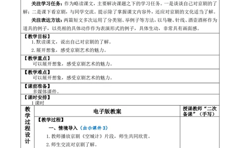 24京剧趣谈优质版教案_25秋1-6年级语文上册课件教案_25秋统编版语文六年级上册_统编版语文六年级上册教学资源包（25秋七彩课堂）_7.第七单元_24京剧趣谈_教案