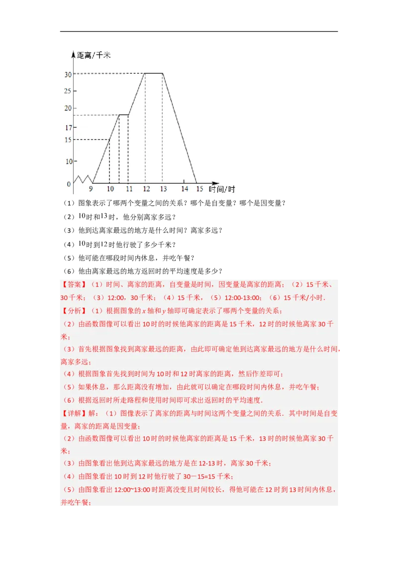 第三章变量之间的关系（单元测试）（解析版）_北师大初中数学_7下-北师大版初中数学_7下-初中数学北师大版（旧版）赠送_05习题试卷_2单元试卷_单元测试（第3套）