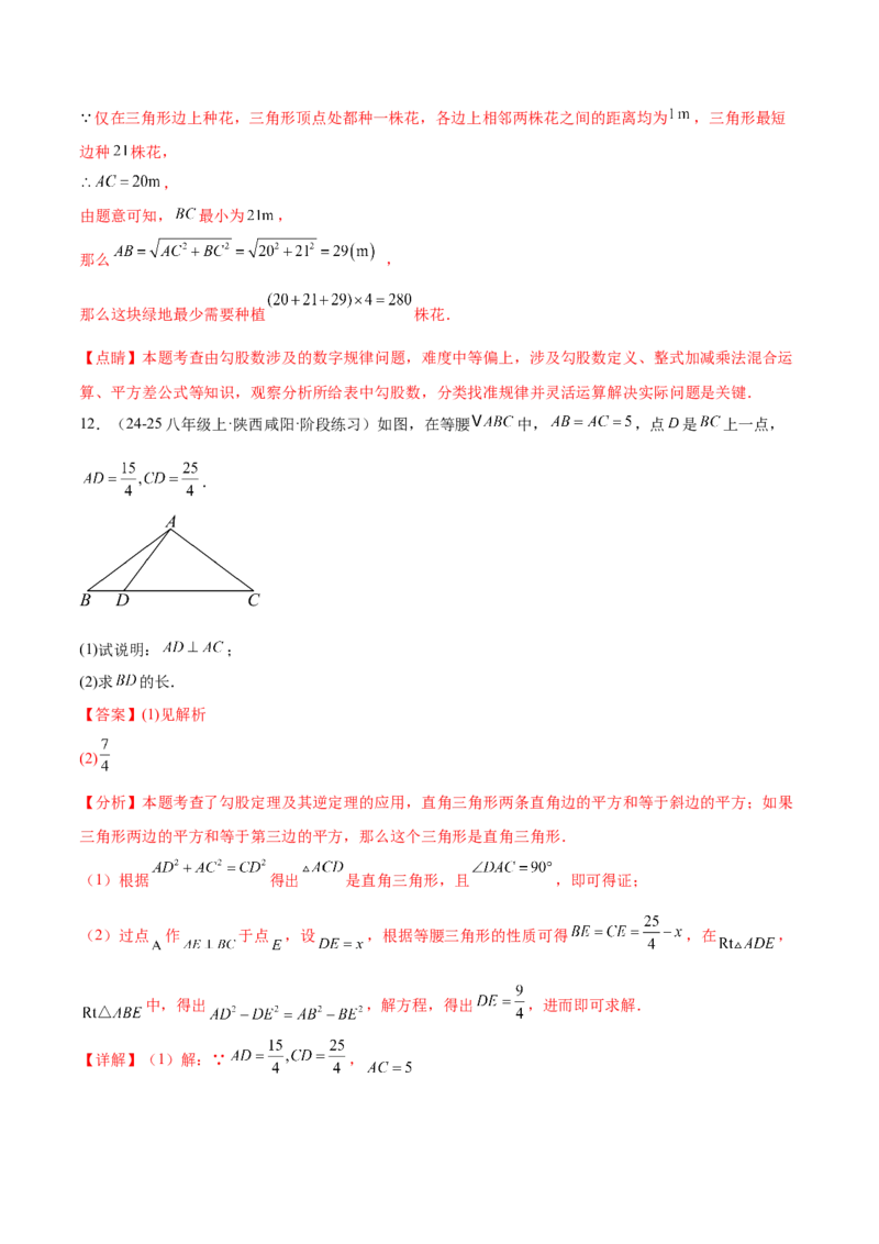 培优02勾股定理逆定理及应用（4大题型）（北师大2024）（解析版）_北师大初中数学_8上-北师大版初中数学_初中数学北师大8上-2025秋季新版_第二套推荐25_07习题试卷_专项训练_第2套