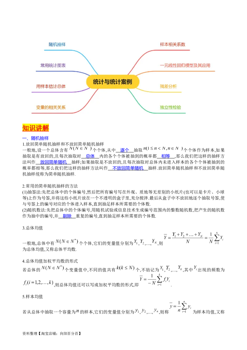 专题41统计与统计案例（文理通用）（教师版）_02高考数学_通用版（老高考）复习资料_2024年复习资料_完备战2024年高考数学一轮复习考点帮（全国通用）_核心考点讲练