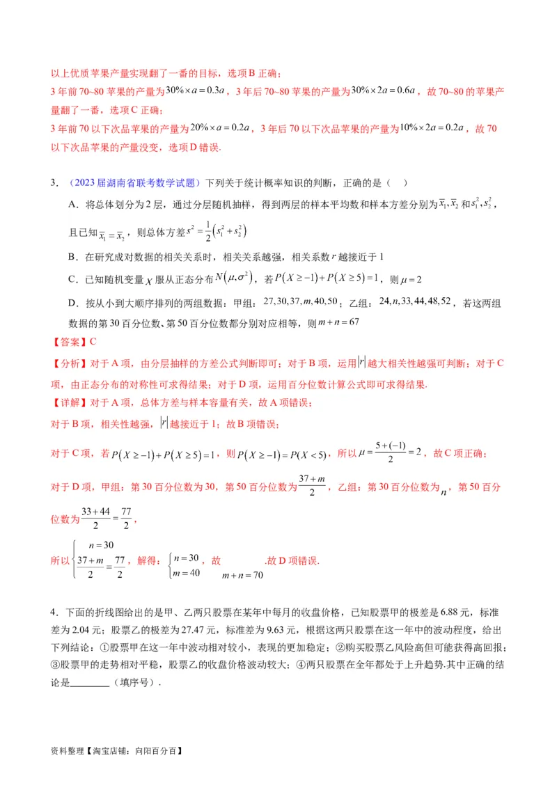 专题41统计与统计案例（文理通用）（教师版）_02高考数学_通用版（老高考）复习资料_2024年复习资料_完备战2024年高考数学一轮复习考点帮（全国通用）_核心考点讲练