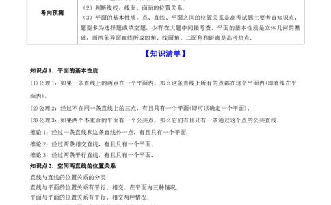 专题8.3空间点、直线、平面之间的位置关系2022年高考数学一轮复习讲练测（新教材新高考）（讲）解析版_02高考数学_新高考复习资料_2022年新高考资料